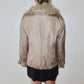 Balmain Grey Nylon and Fur Coat
