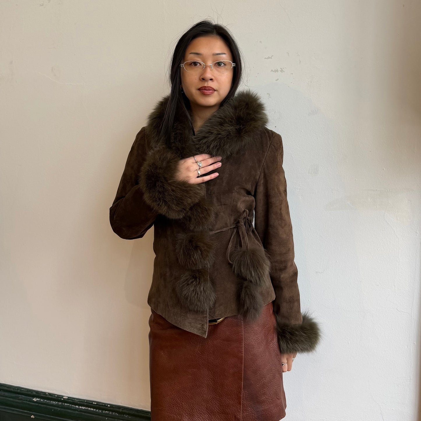 Vintage Suede and Fur Coat