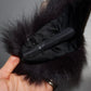 Vintage Black Real Fur Collar