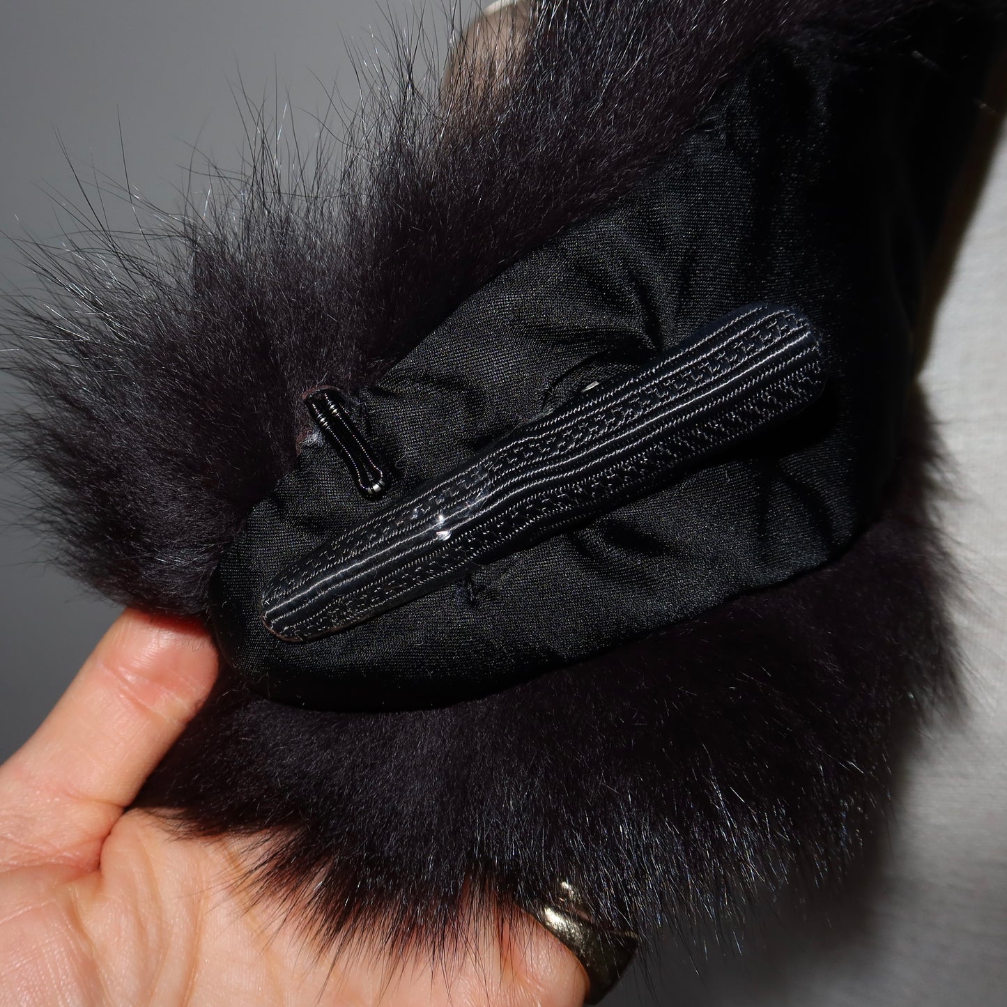 Vintage Black Real Fur Collar