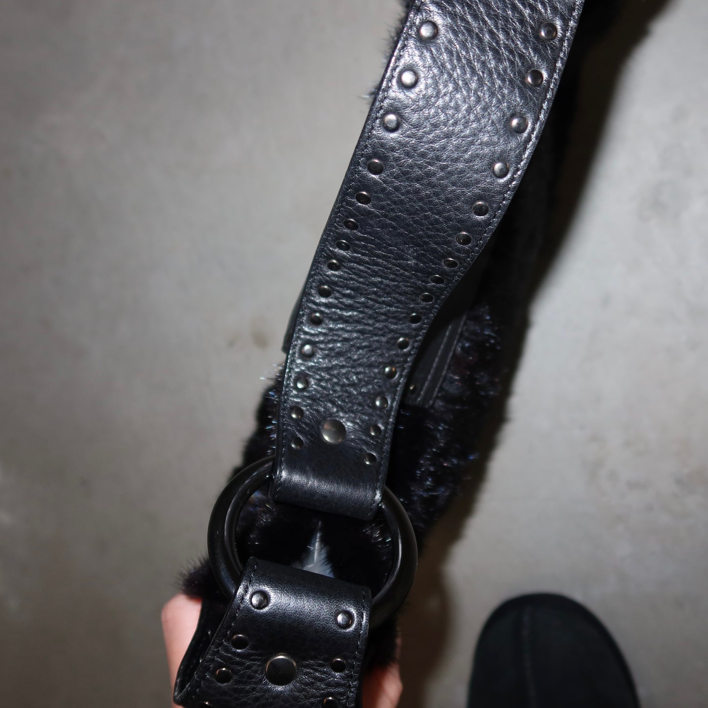 Vintage Mink Fur Studded Bag