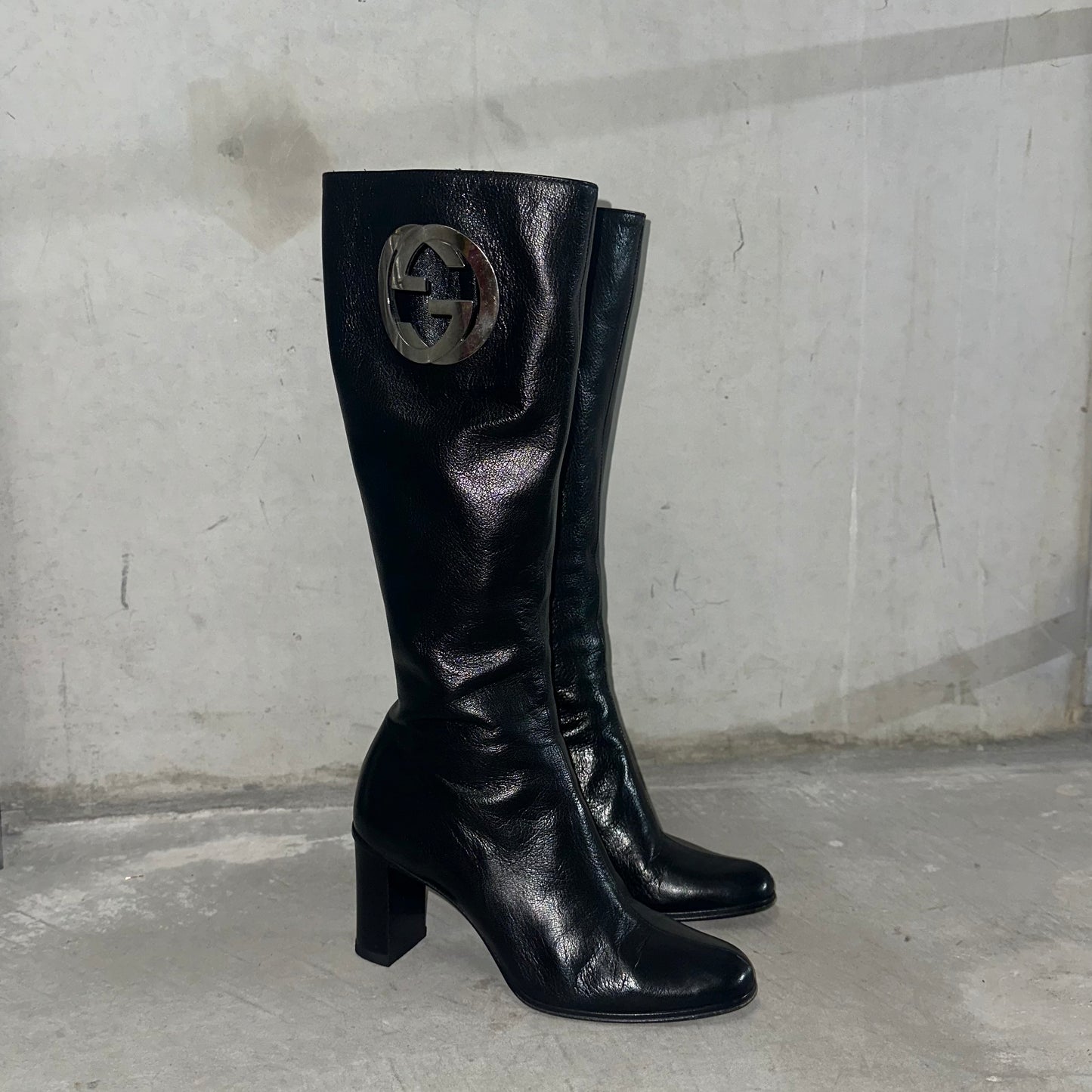 Gucci Logo Knee High Boots (36)