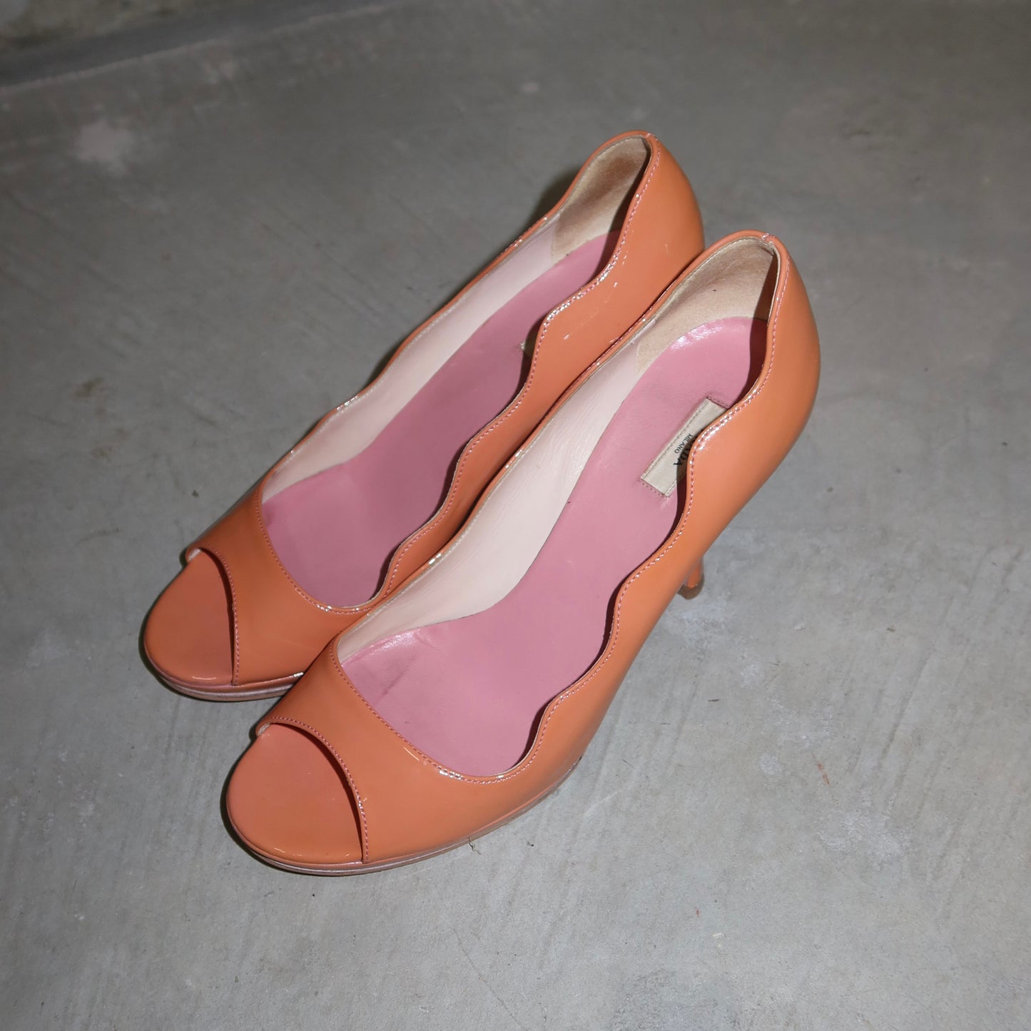 Prada Orange Patent Heels (39)