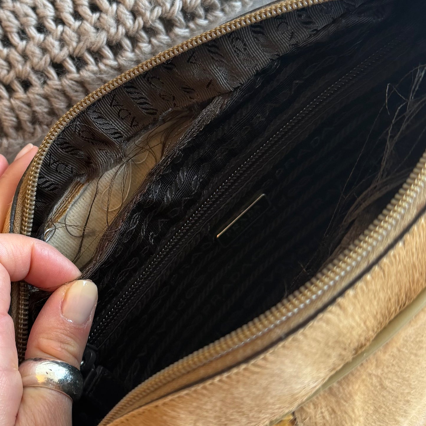 Prada Cowhide and Python Boston Bag