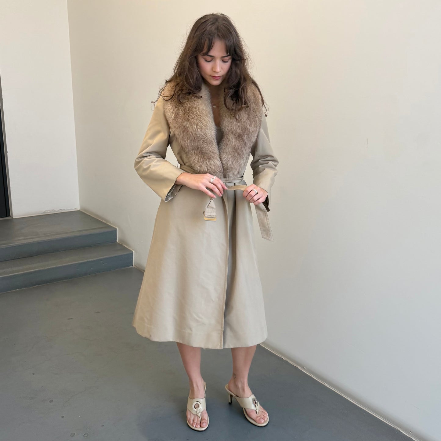Vintage Fur Lined Trench