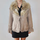 Balmain Grey Nylon and Fur Coat