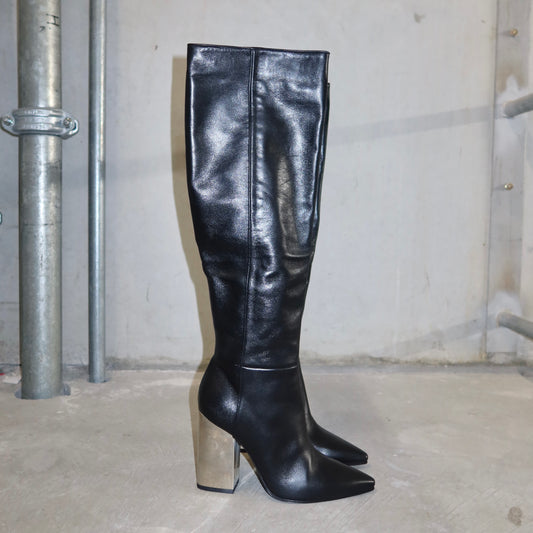Emilio Pucci Leather Boots with Mirror Heel (38)