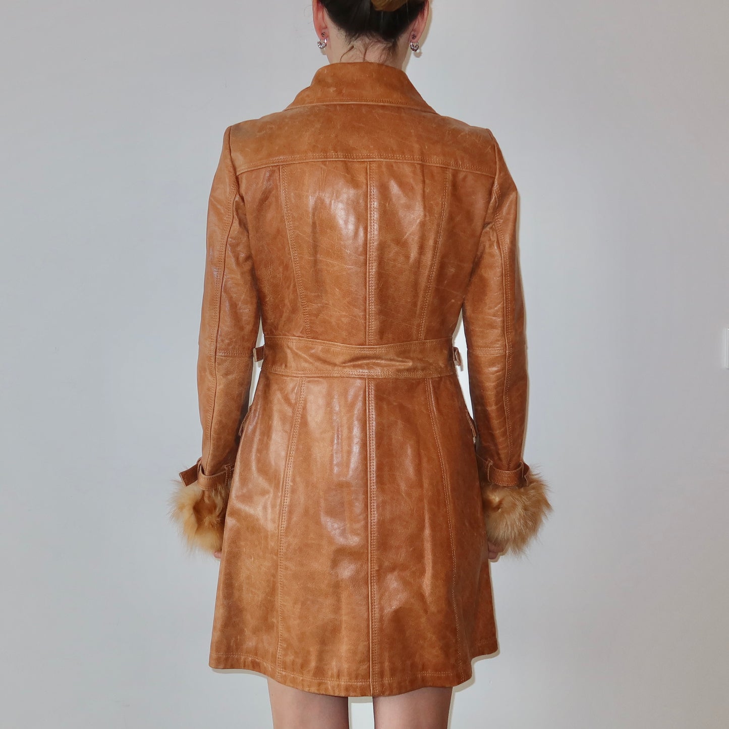 Burberry Leather and Fox Fur Trench