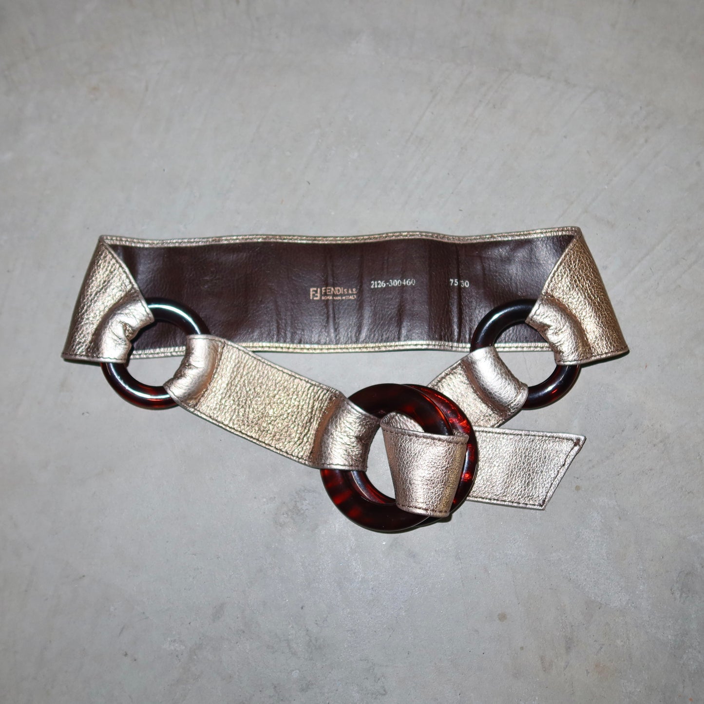 Fendi Gold Leather Belt