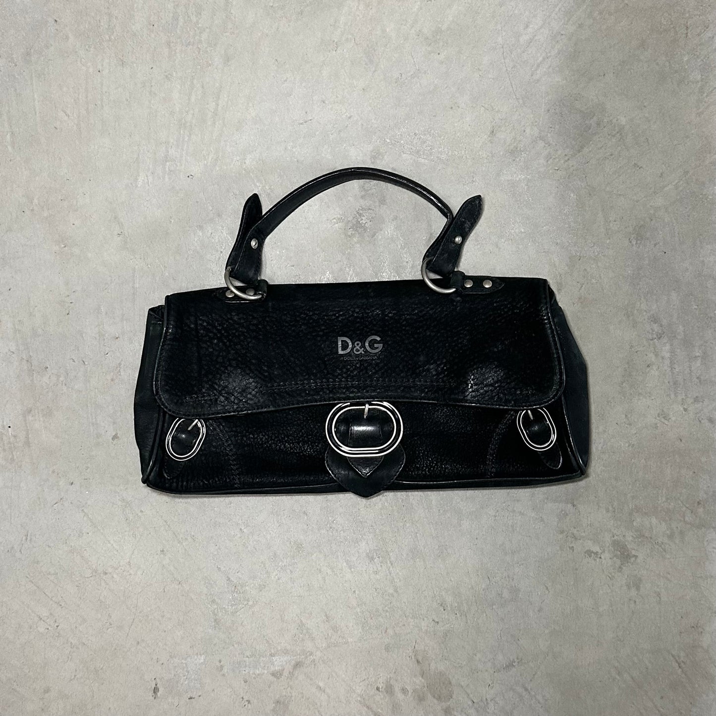 D&G Black Suede Bag with Buckles