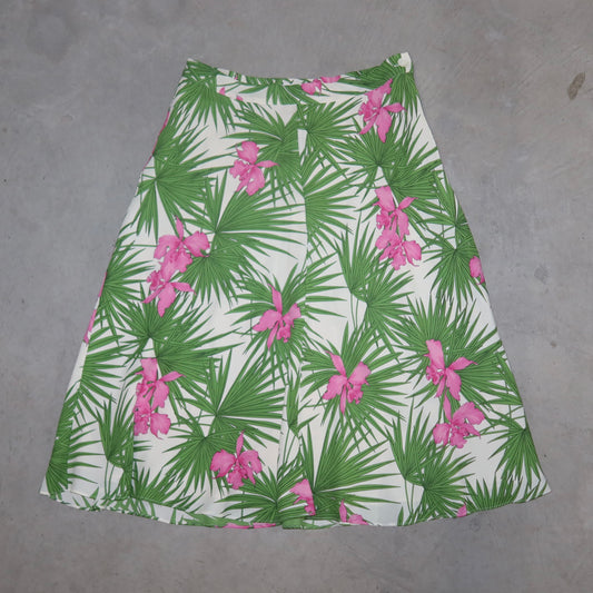 Celine SS2004 Silk Floral Skirt