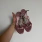 Giuseppe Zanotti Pink Satin Crocodile Heels (37)