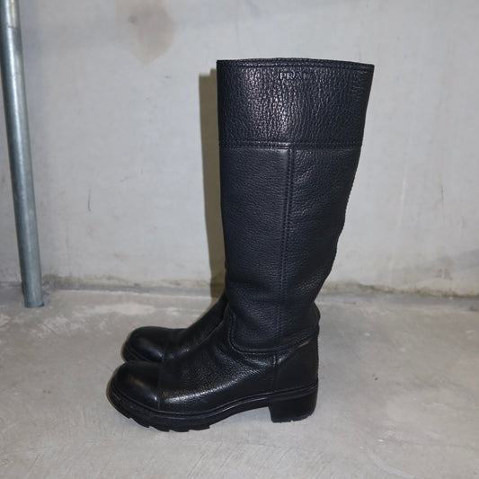 Prada Leather Lug Sole Boots (37.5)
