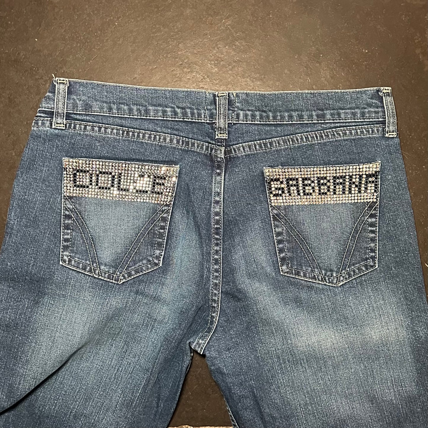 Dolce & Gabbana Rare Straight Leg Jeans with Rhinestone Pockets