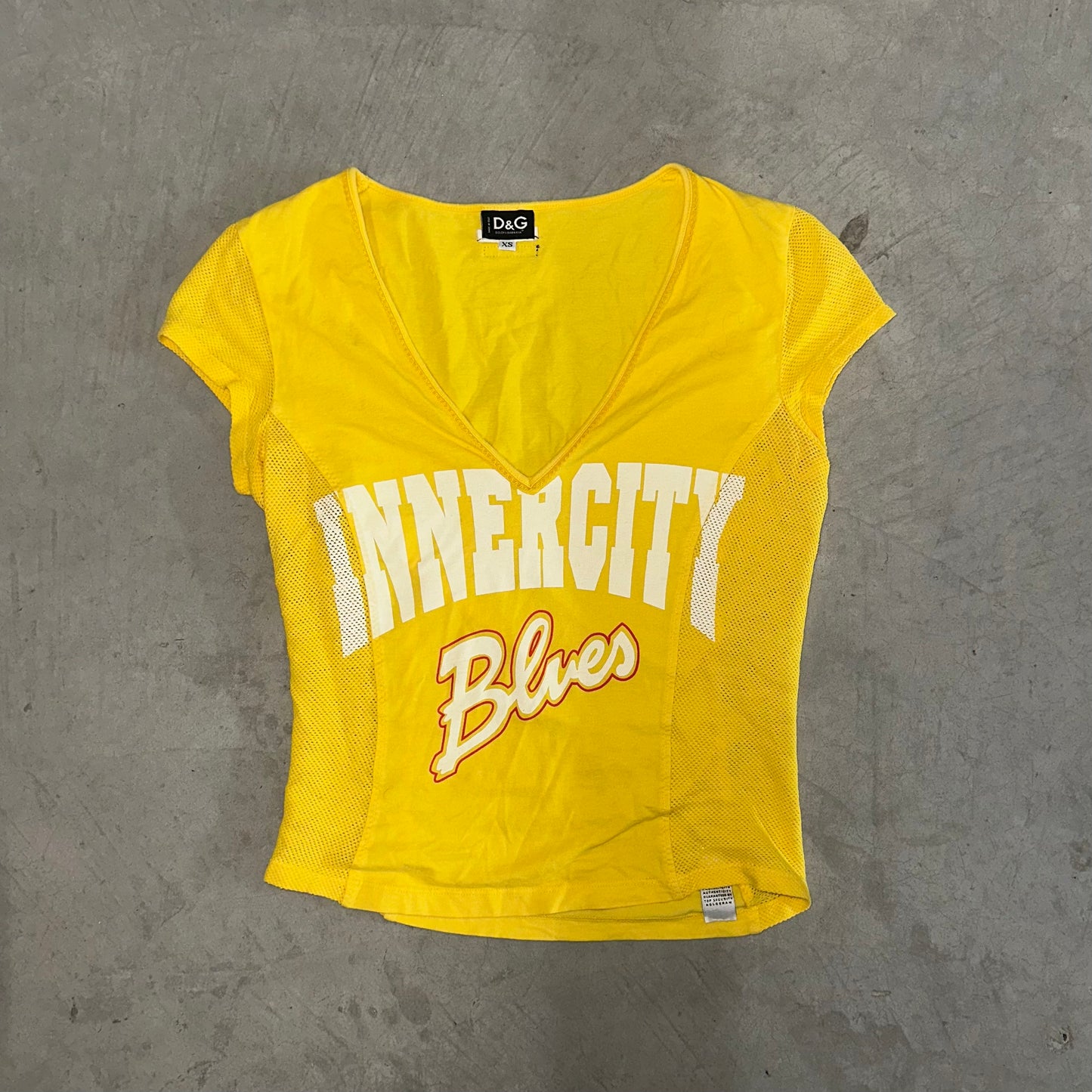 D&G ‘Inner City Blues’ Yellow V-neck Tee