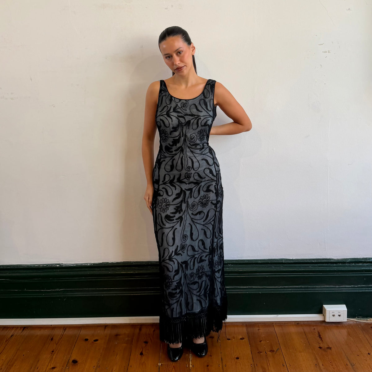 Emporio Armani SS1997 Floral Fringe Dress