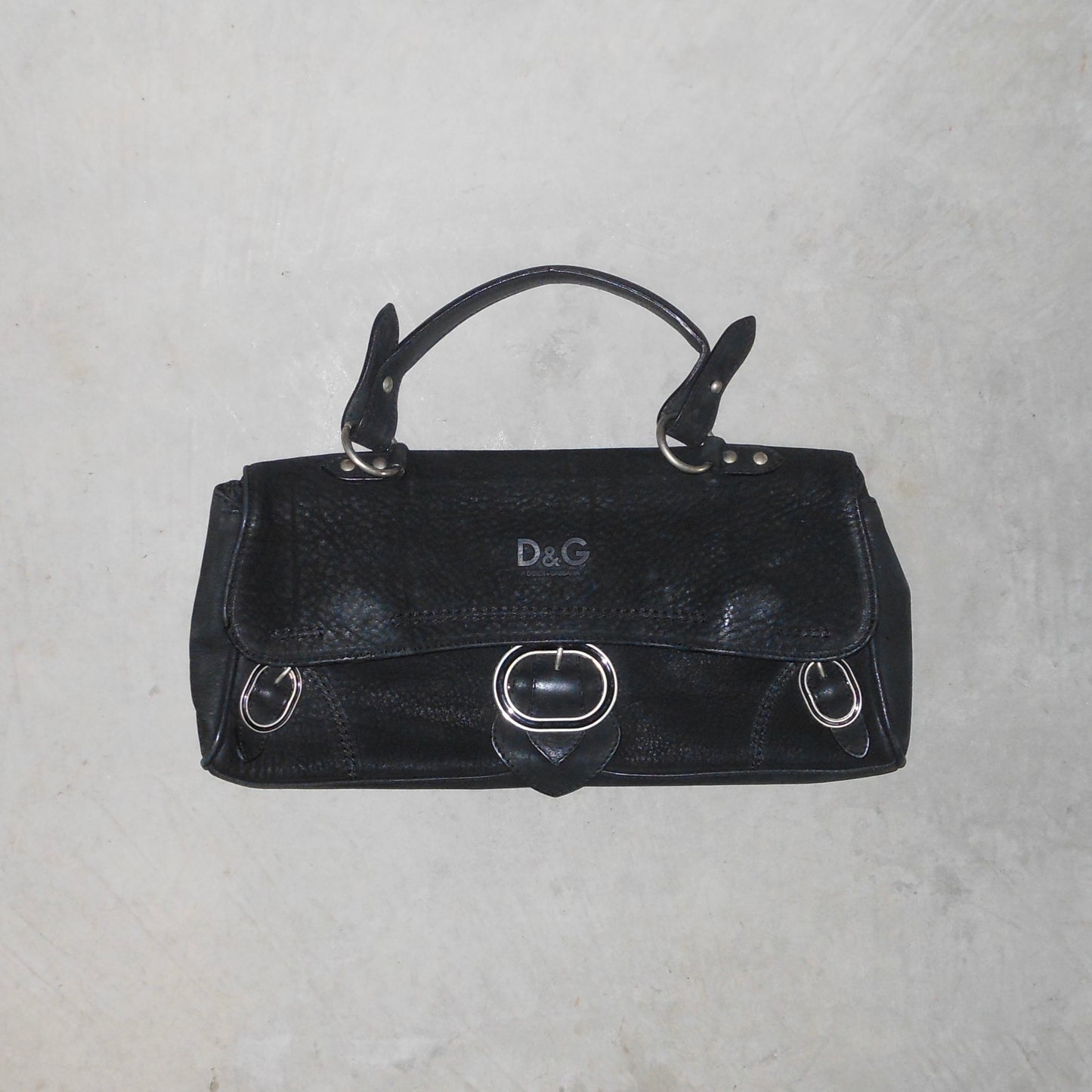 D&G Black Suede Bag with Buckles