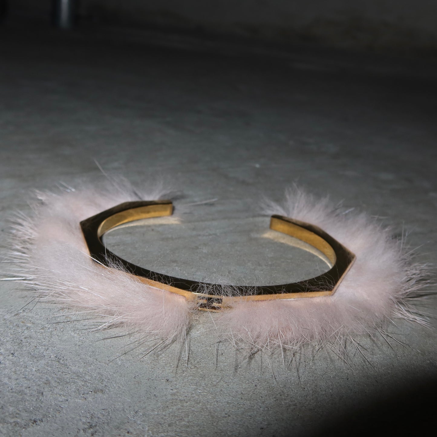 Fendi Fur Gold Tone Cuff