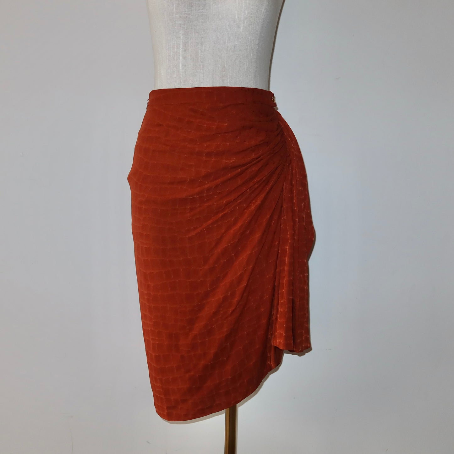 Gucci 2012 Burnt Orange Silk Skirt