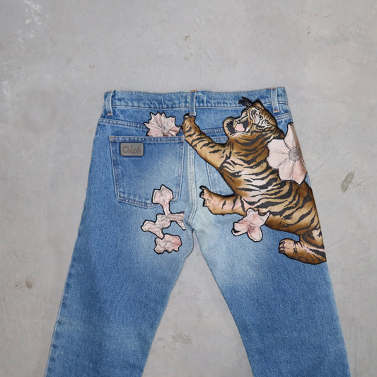 Chloé Rare AW2003 Tiger Patch Jeans