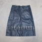 Tibi Blue Leather Grommet Skirt