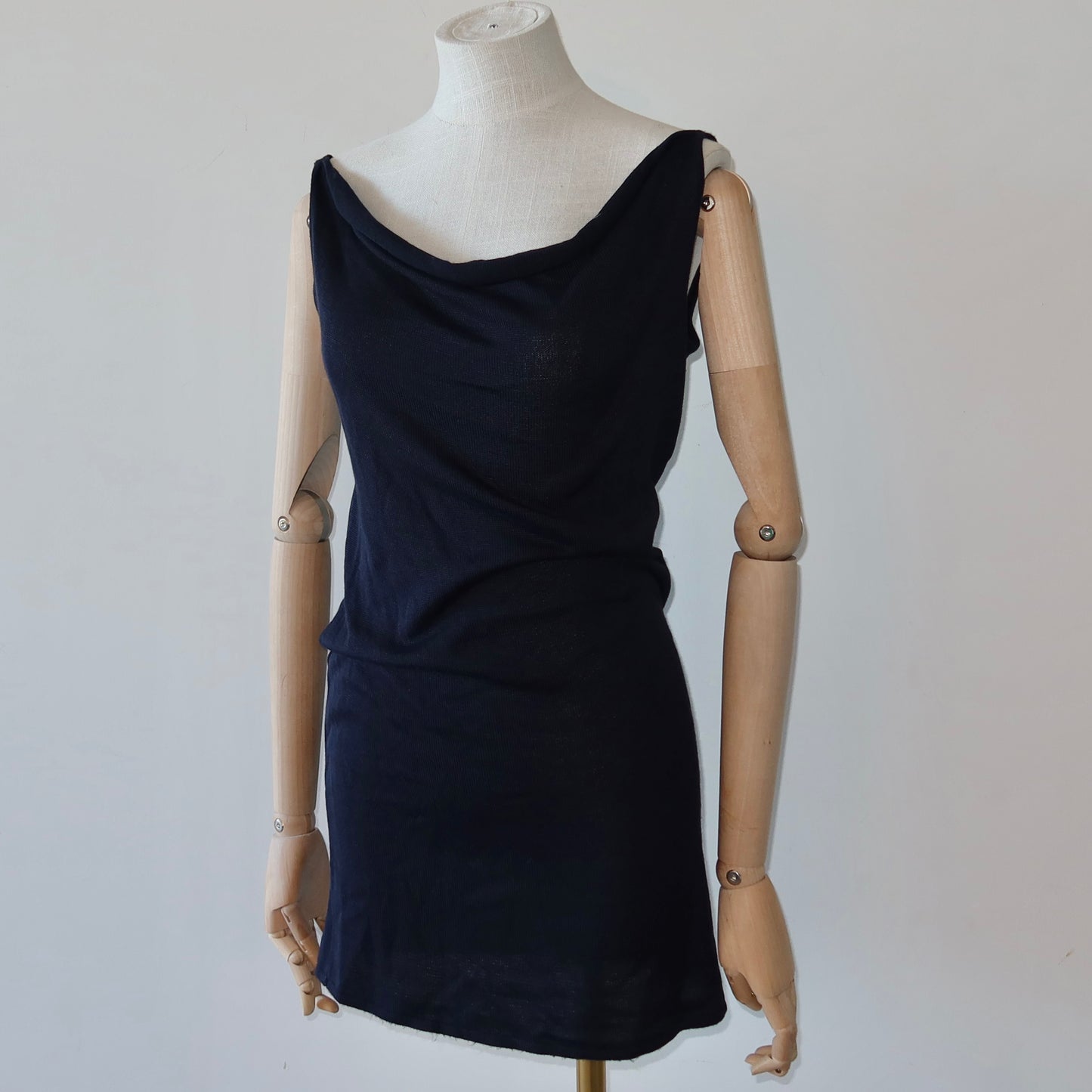 Emporio Armani Navy Knit Mini Dress