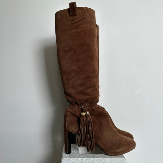 Celine Brown Suede Boots (37.5)