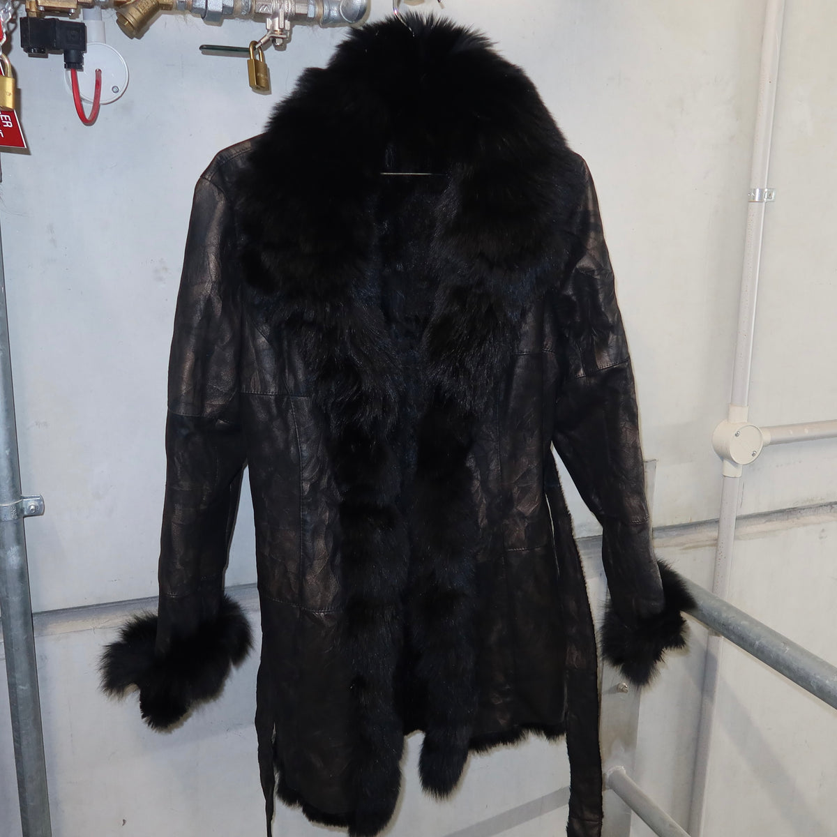 Vintage Fur Lined Leather Coat