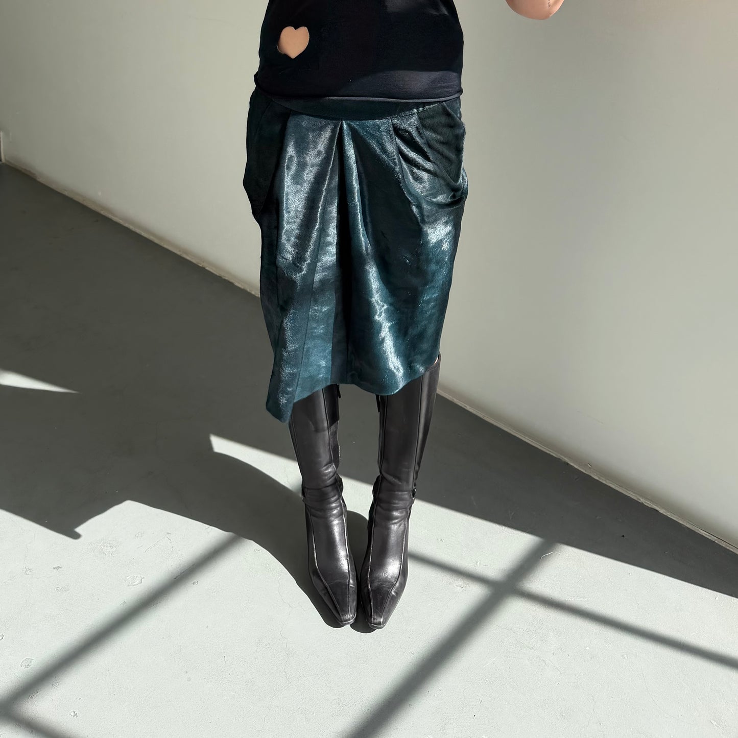 Marni Blue Cowhide Skirt