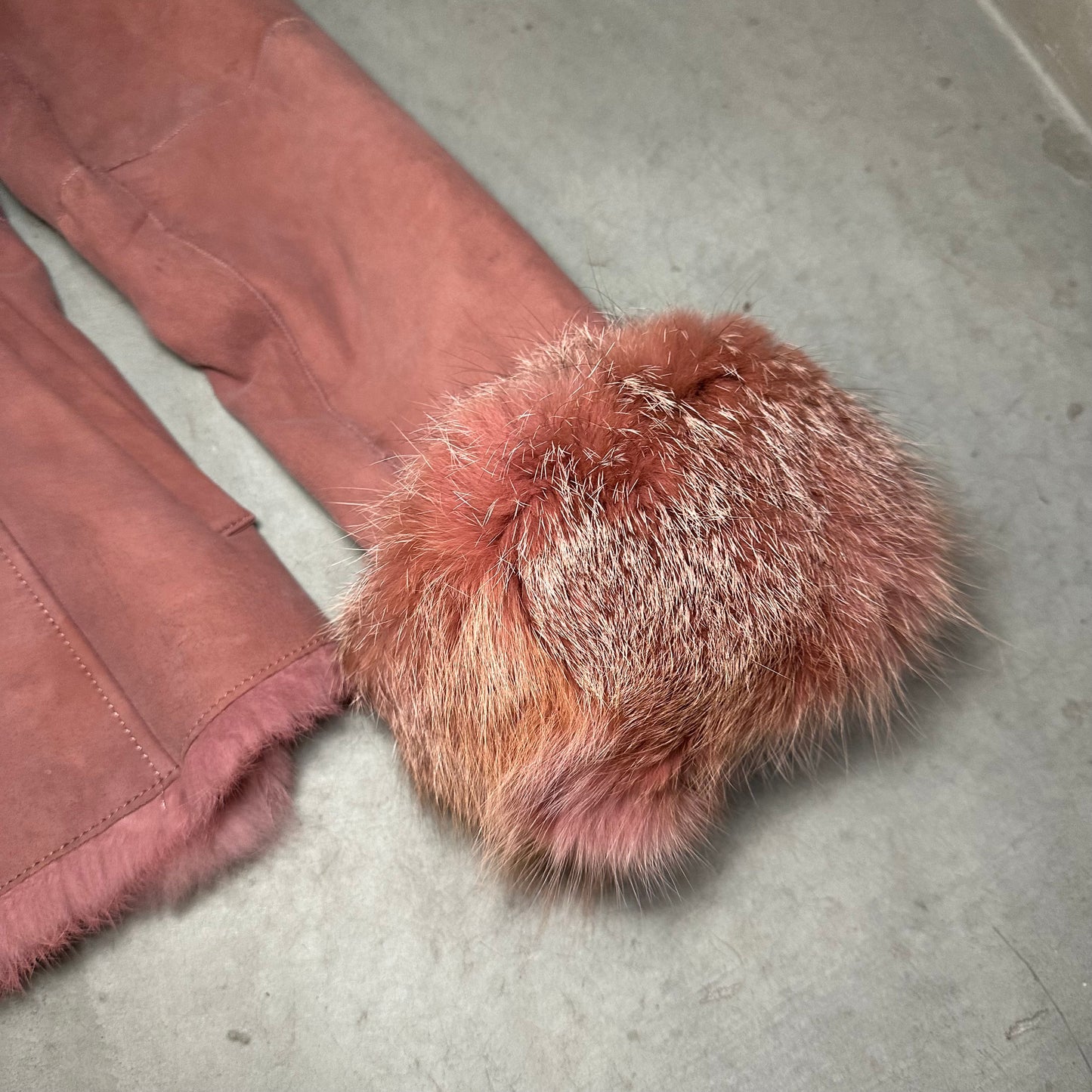 Morgan De Toi Pink Suede Jacket with Real Fur