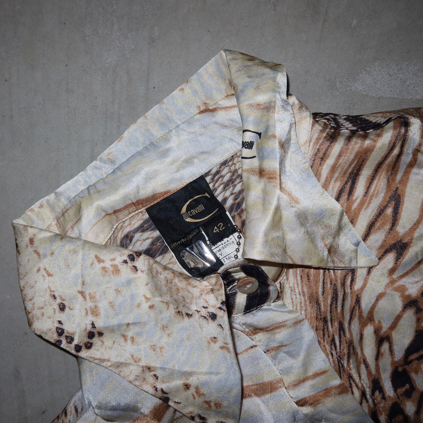 Just Cavalli Snake Print Silk Shirt