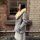 Vintage Blue Lamb and Fox Fur Coat