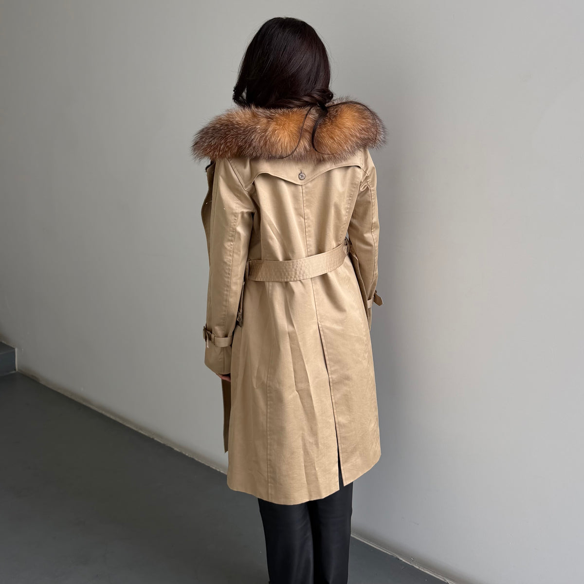 Vintage Fur Trim Trench