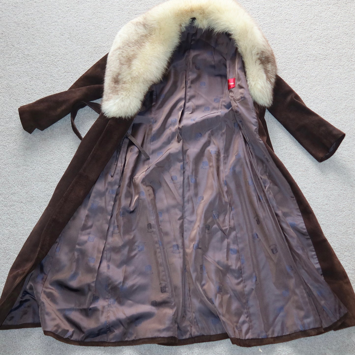 Vintage Suede and Fox Fur Trench