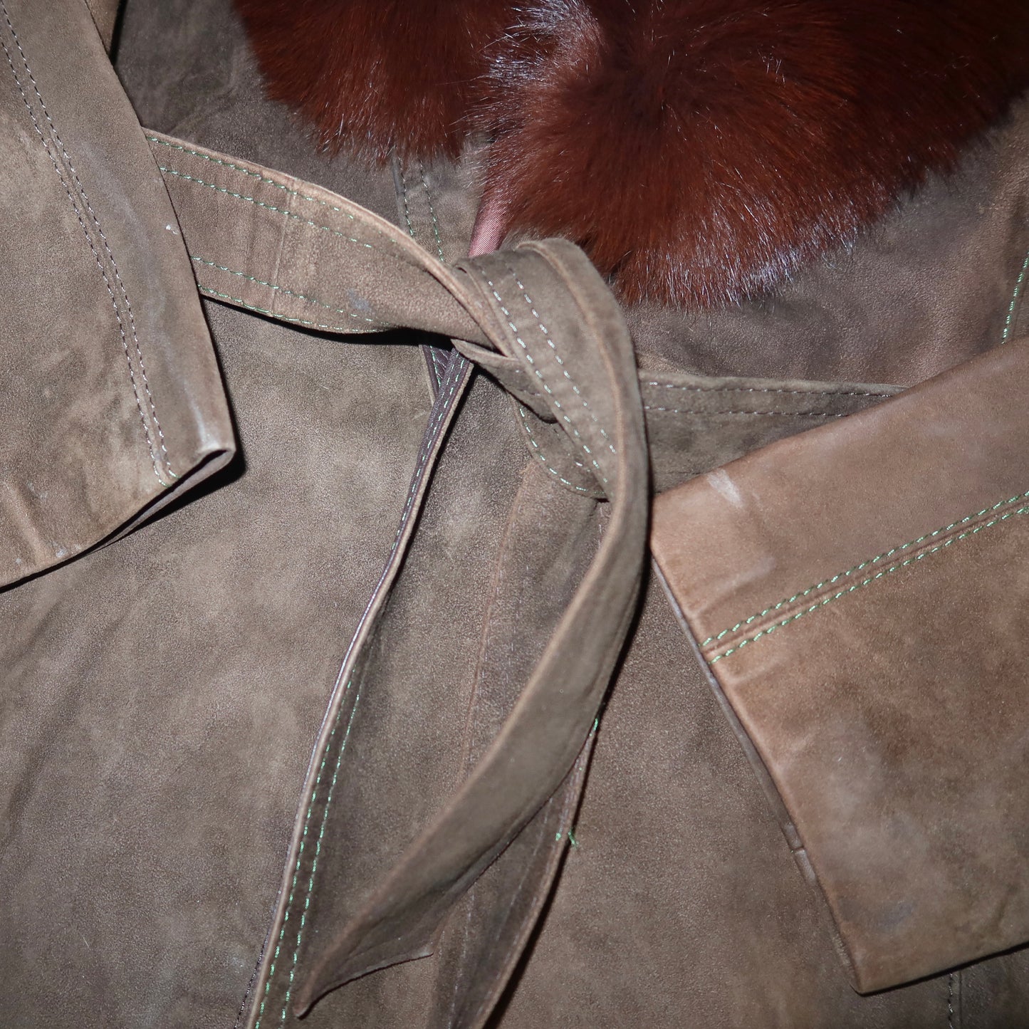Vintage Brown Suede Trench