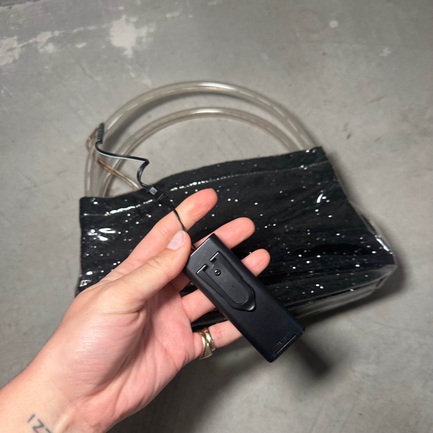 Miu Miu Black Plastic Glitter Bag