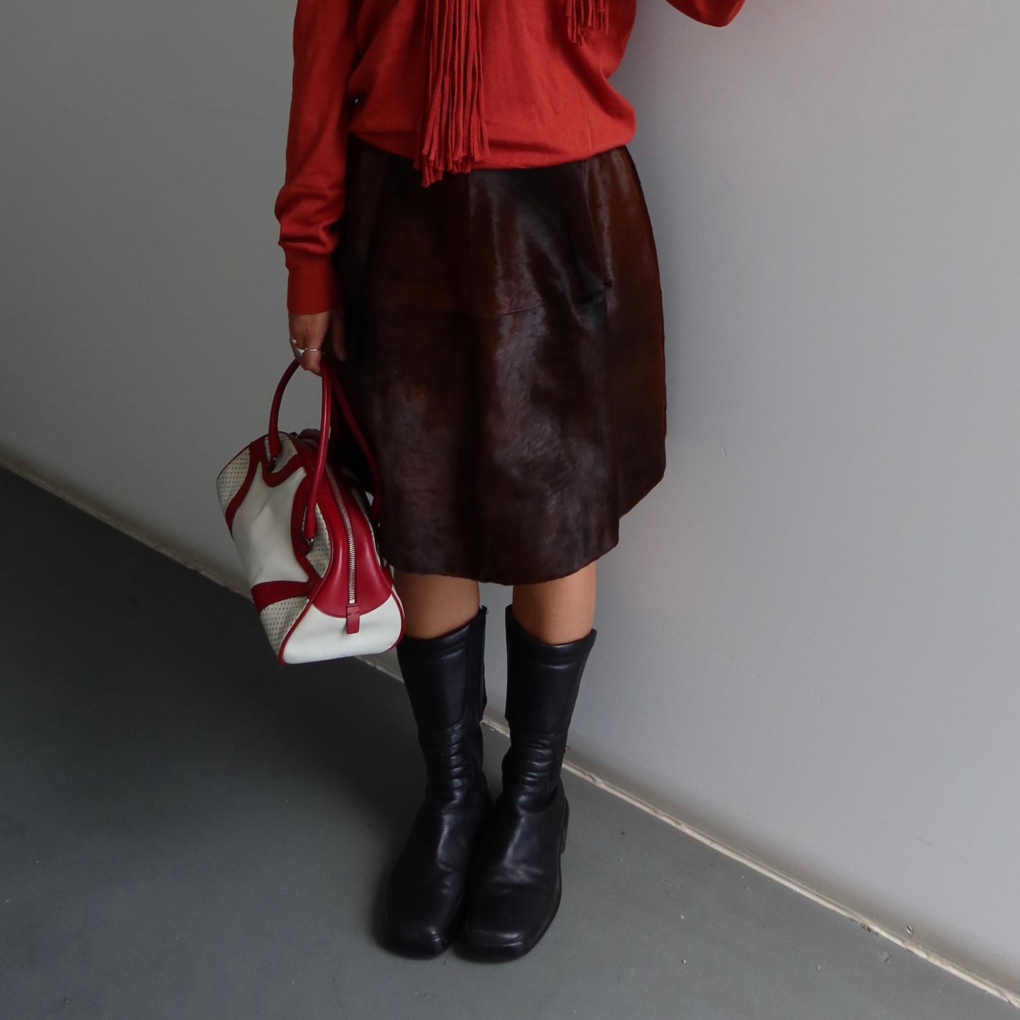 Marni Brown Cowhide Skirt