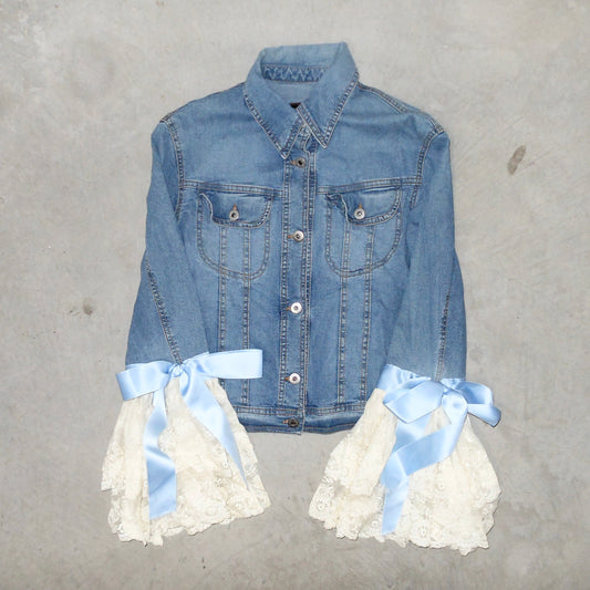 D&G SS2000 Lace Sleeve Denim Jacket