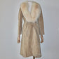 Vintage Suede Trench with Fox Fur Collar and Lining