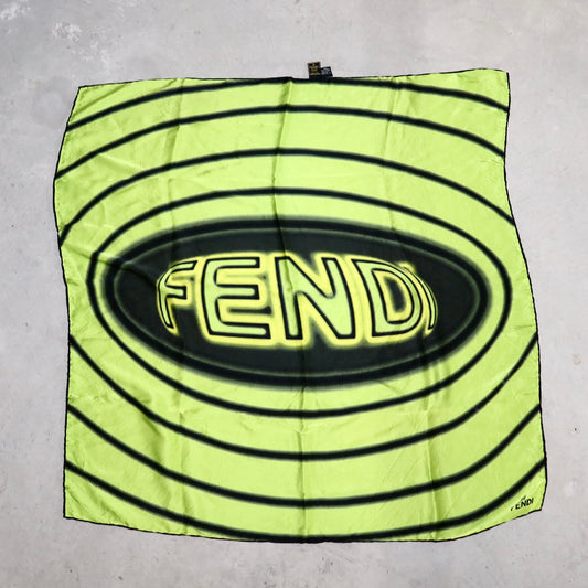 Fendi Silk Green Oversized Scarf