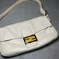 Fendi White Leather Baguette