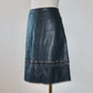 Tibi Blue Leather Grommet Skirt