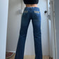 Dolce & Gabbana Rare Straight Leg Jeans with Rhinestone Pockets