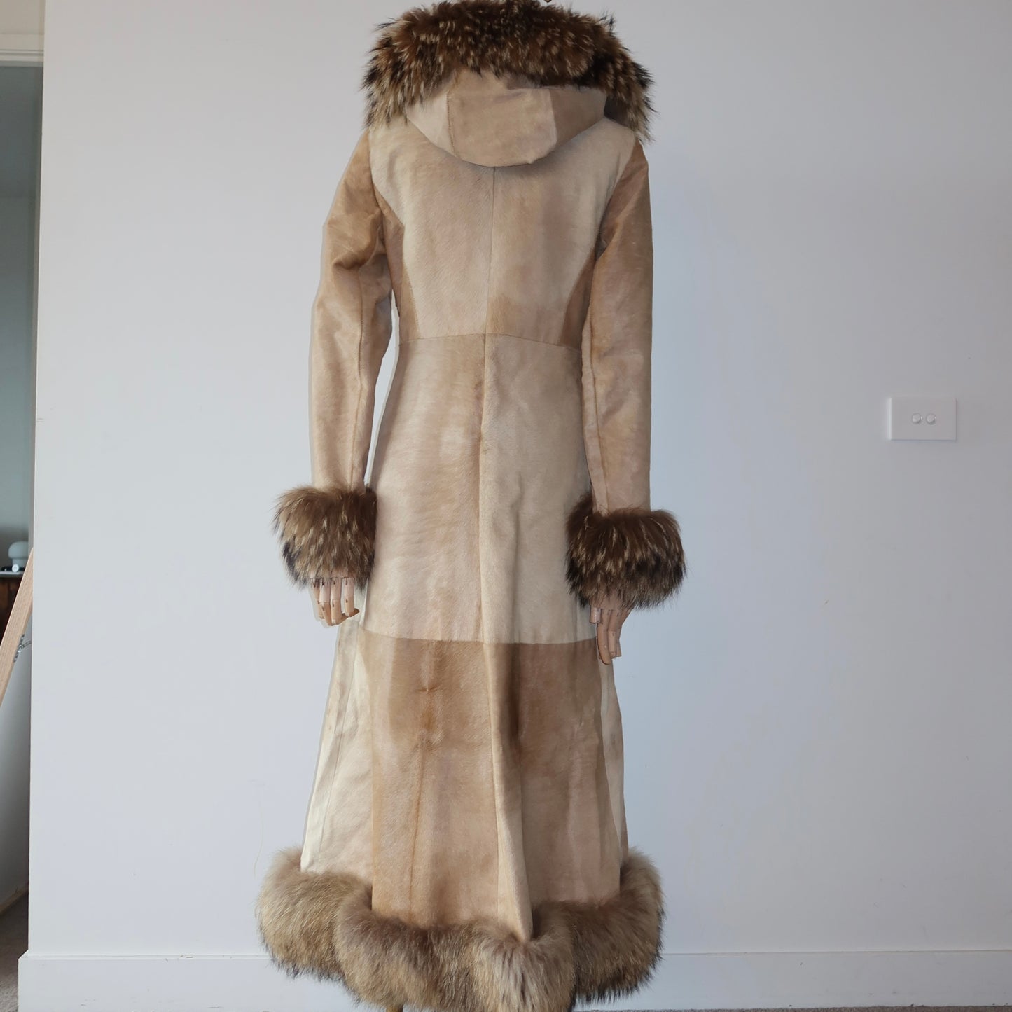 Trussardi AW2000 Cowhide and Fox Fur Coat