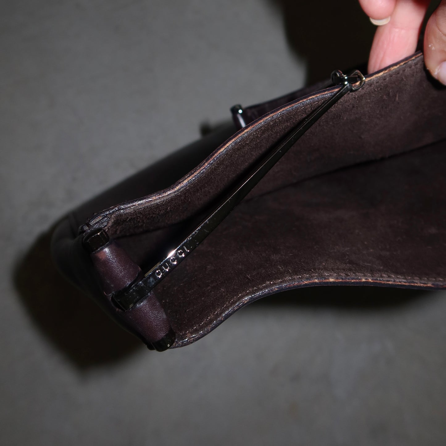 Gucci Brown Leather Horsebit Handle Bag