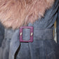 Vintage Suede Trench with Real Fur Collar