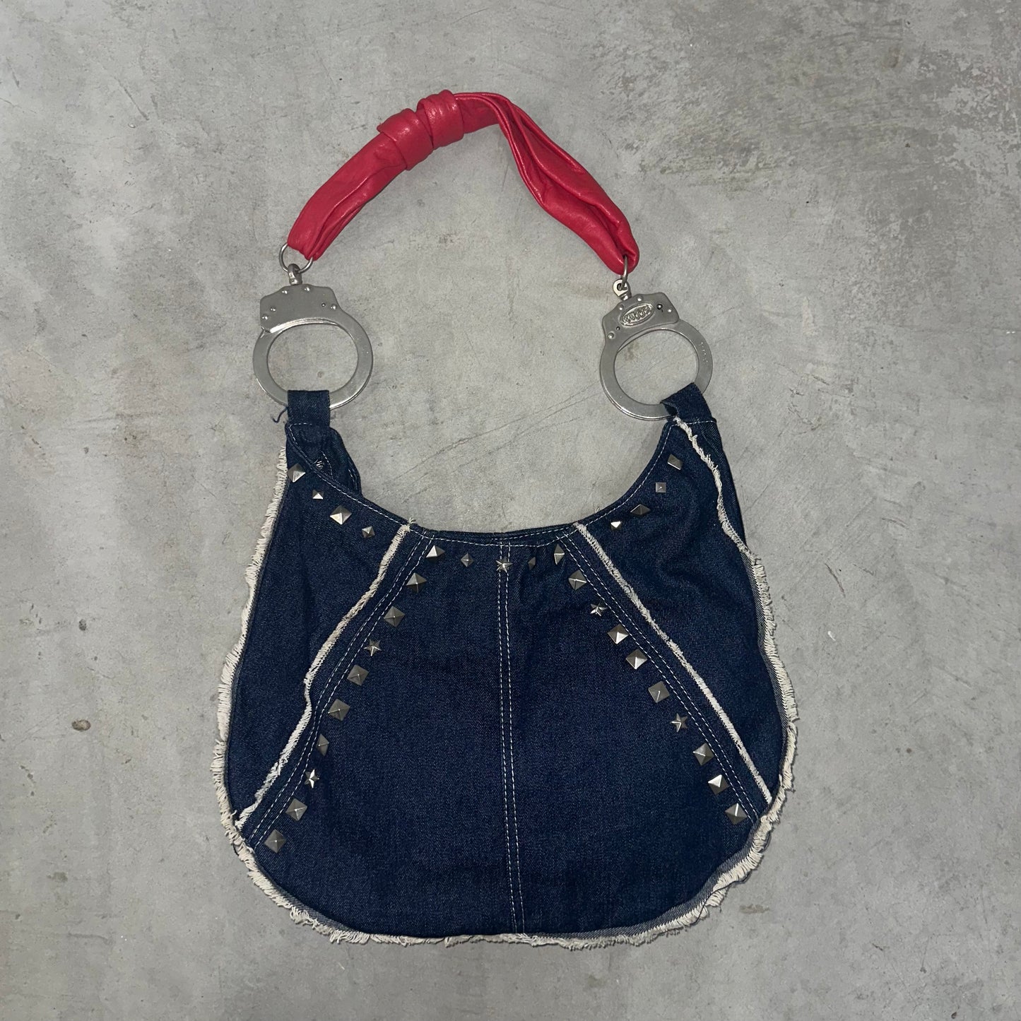 Cuffz Rare Studded Denim Double Cuff Tote