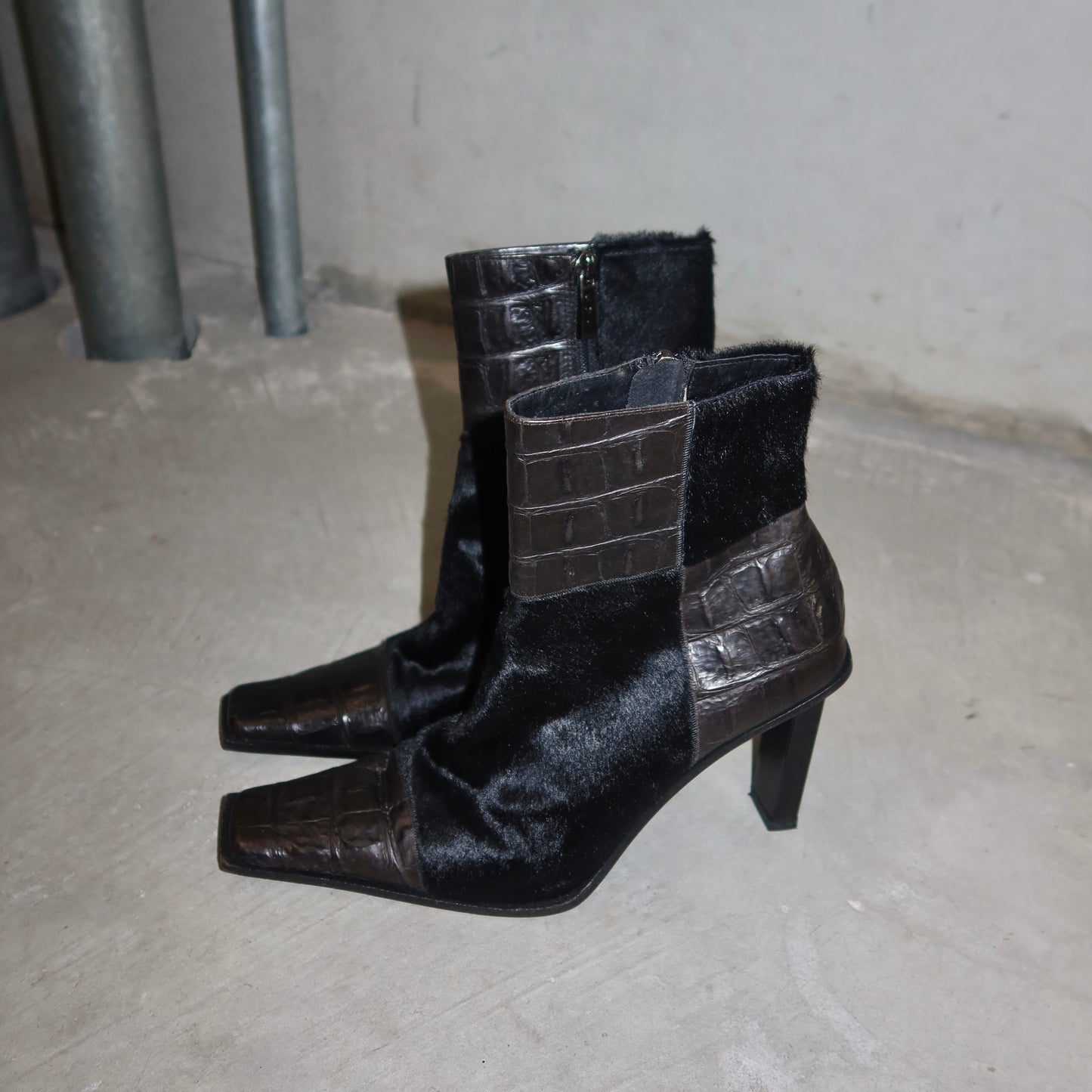 Gianmarco Lorenzi Cowhide and Crocodile Boots (36.5)