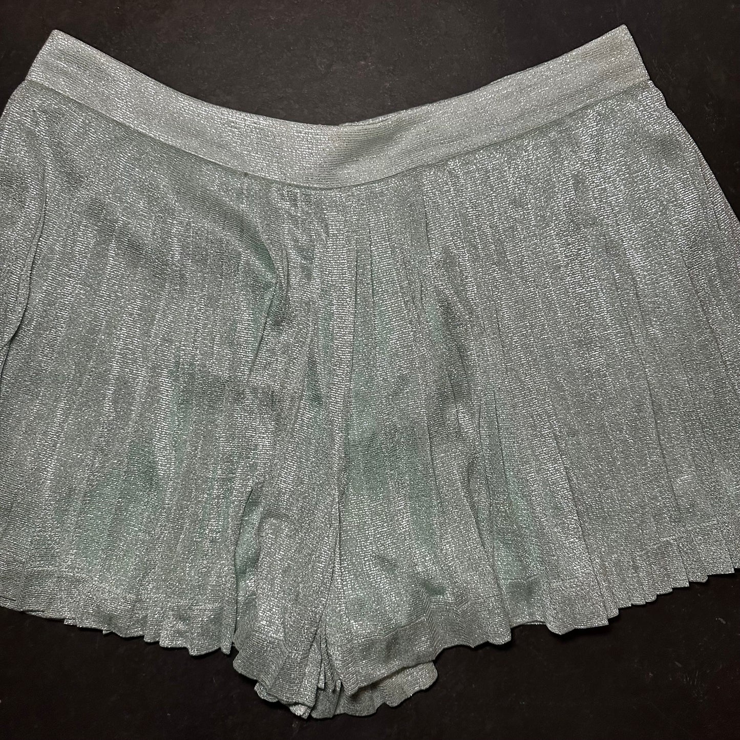 Blumarine Shimmer Pleated Shorts