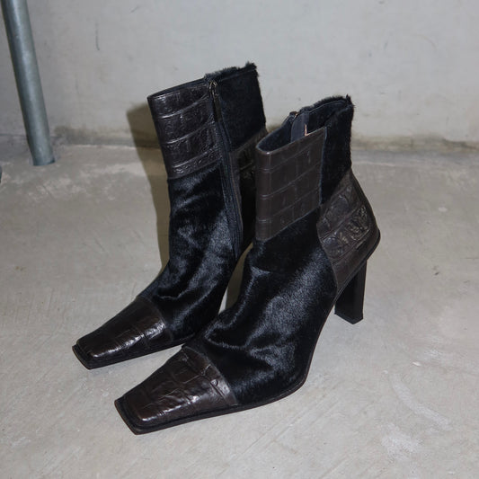 Gianmarco Lorenzi Cowhide and Crocodile Boots (36.5)